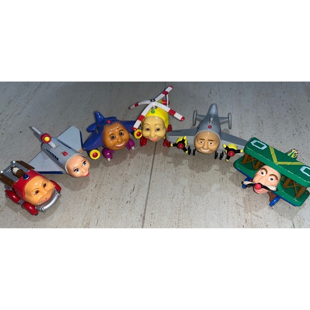 Jay Jay the Jet Plane Wooden Toy Lot Vintage 2002 2003 Vehicles 6pc